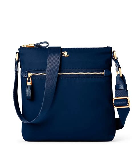 navy blue nylon crossbody bag